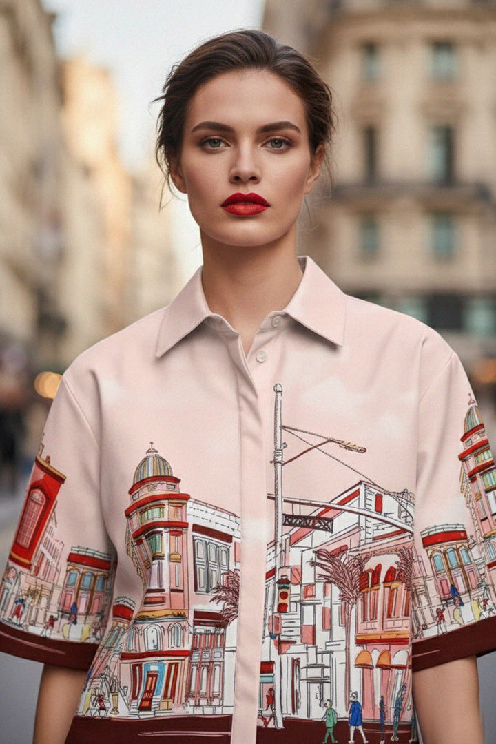 versatile daily outfit, lightweight evening top, elegant party top, modern women blouse, Kyle-X-Shahida-Rodeo-Drive-Print