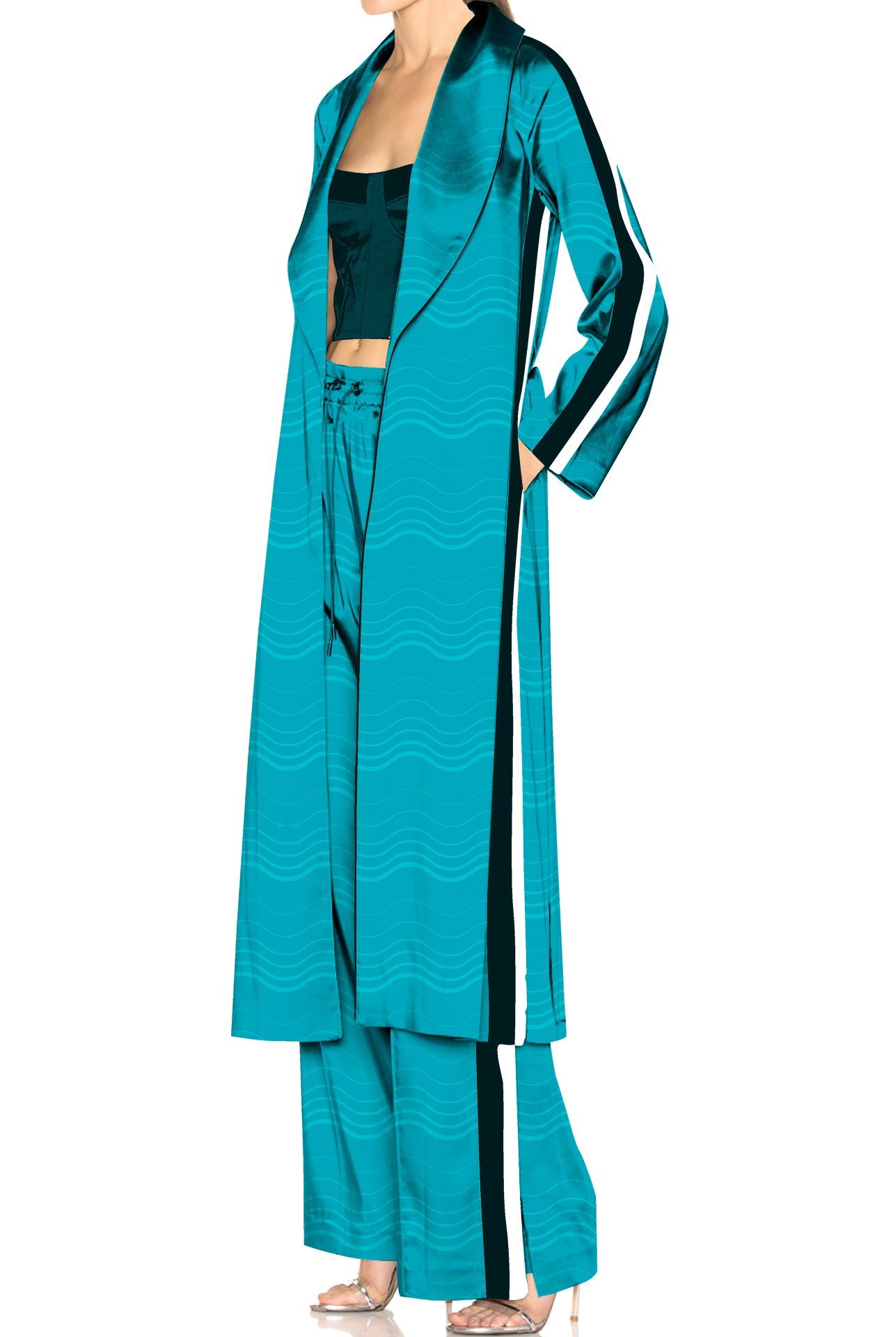 "Kyle X Shahida" "pajamas with matching robe" "womens pajamas and robe" "matching pjs and robe"