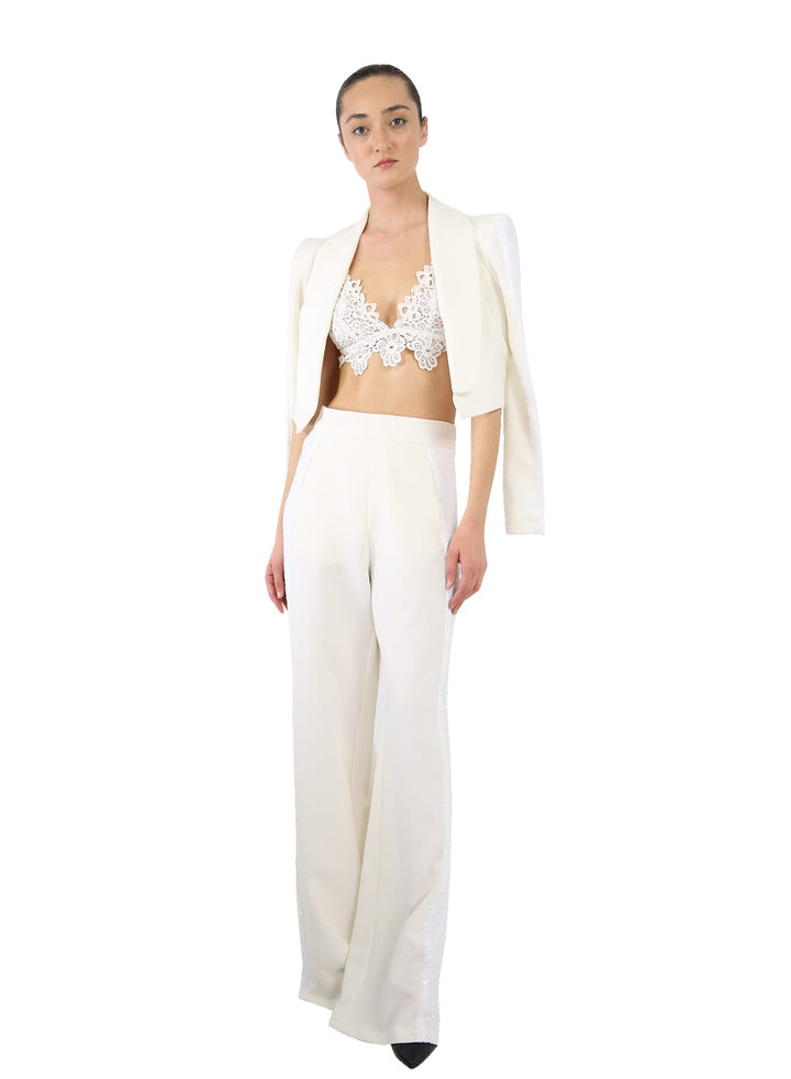 Pant Suit White Sequin Pants Plus Size Pant Set Glitter Plus Size