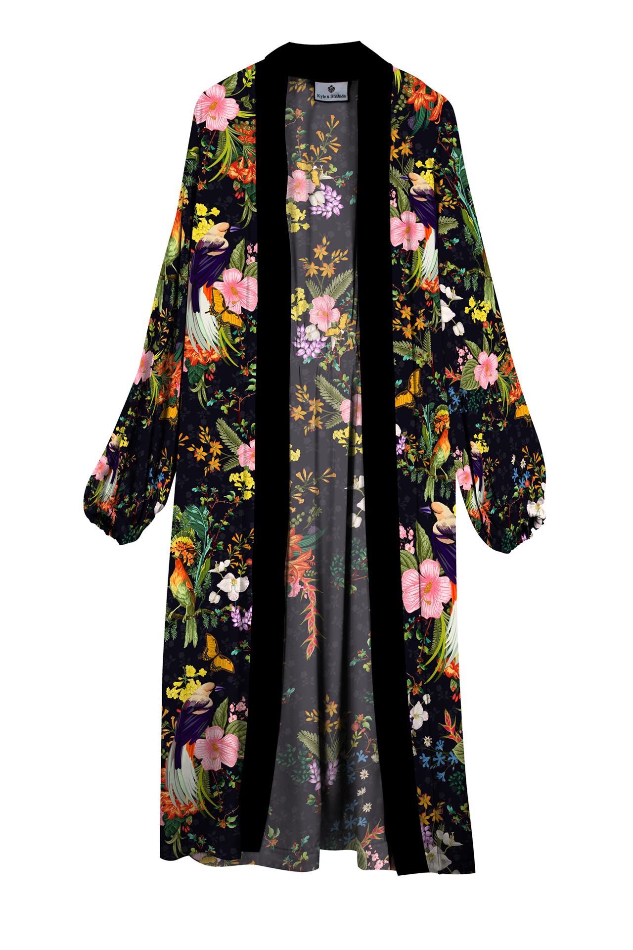 "Kyle X Shahida" "womens long kimono robe" "sexy silk robe" "woman in silk robe" 