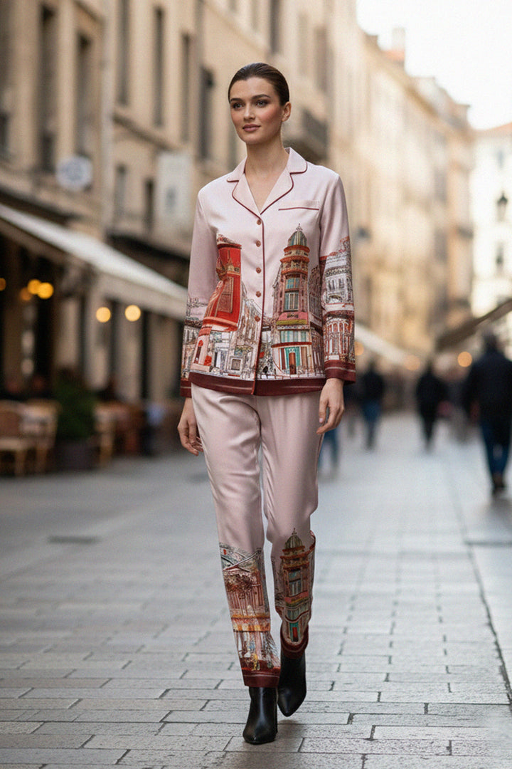 women plus size printed shirt, designer rodeo drive print, Kyle Shahida fashion top, stylish casual wear