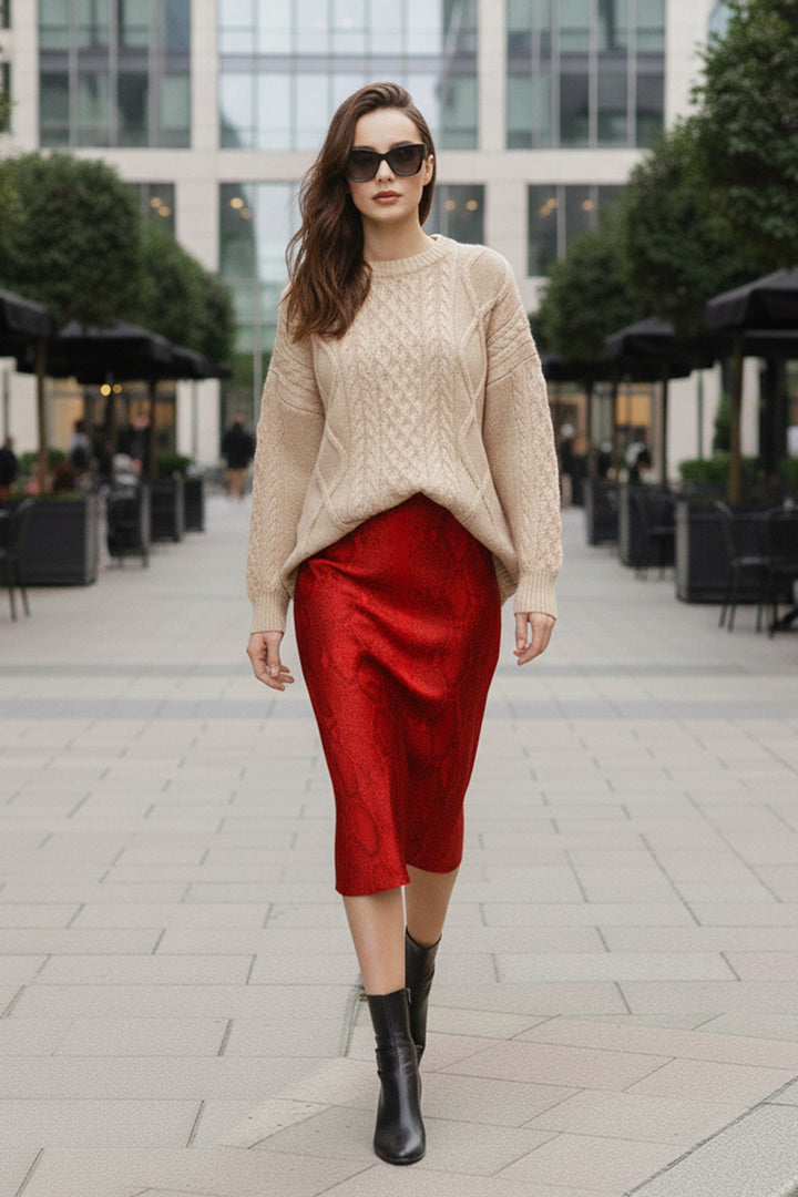 premium mini skirt, vegan silk satin, cupro designer skirt, shahida kyle richards design, blood stone color skirt