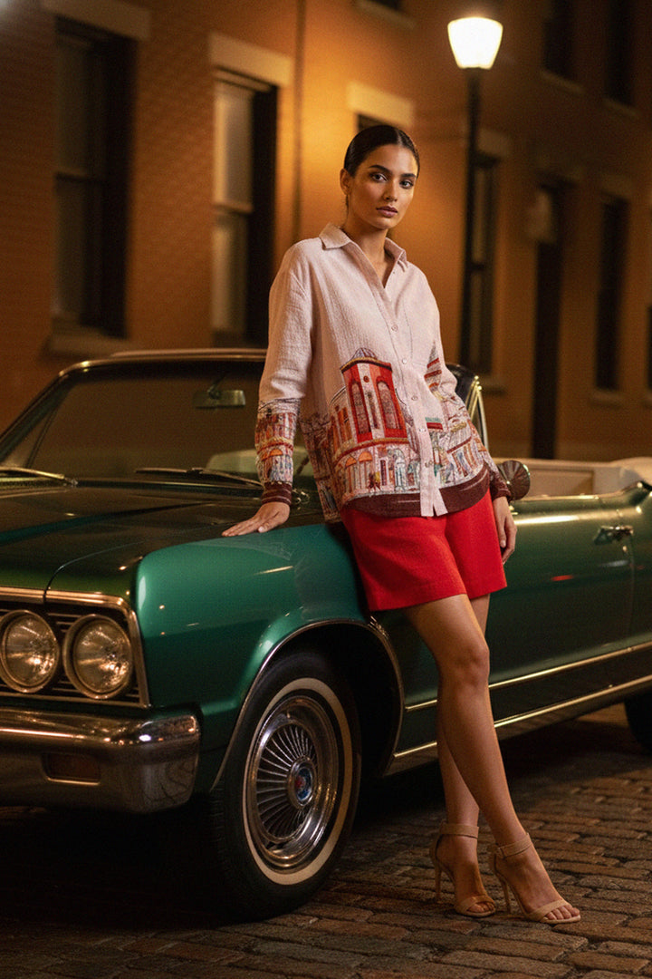 chic relaxed fitting, smooth texture shirt, everyday office wear, versatile women blouse, Kyle-X-Shahida