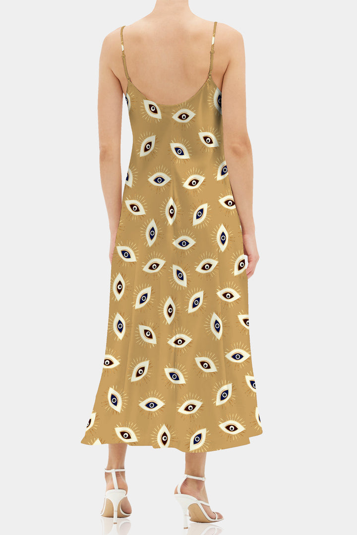 Kyle X Shahida,
midi slip dress satin,
cami midi summer dress,
silk cami midi dress,