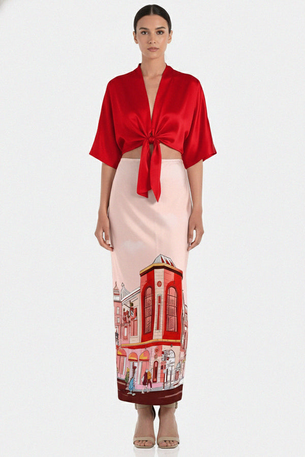 modern womens style, premium satin piece, shahida-kyle-richards, chic fashion skirt