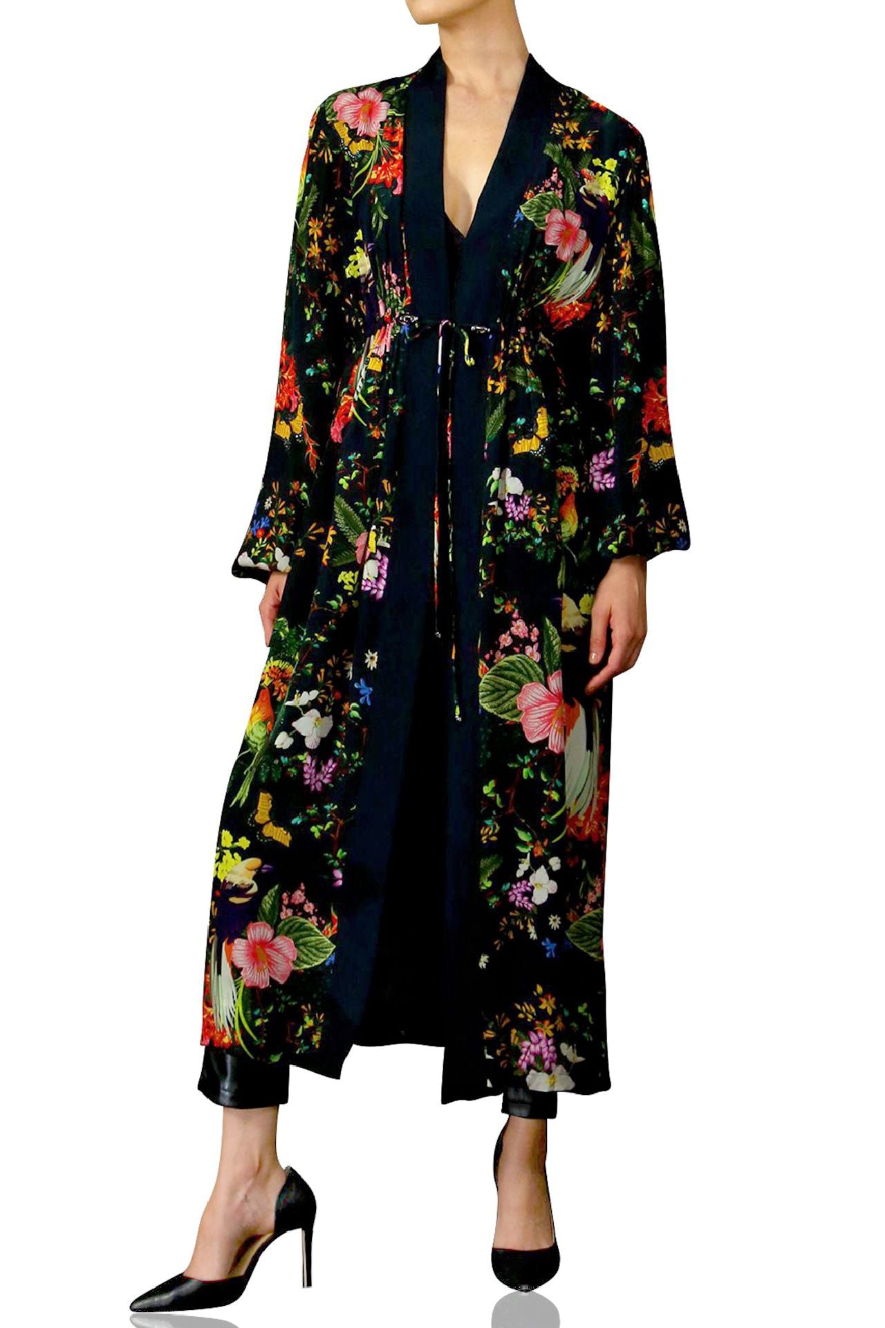 "luxury kimono" "robe silk kimono" "Kyle X Shahida" "womens long silk robe" 