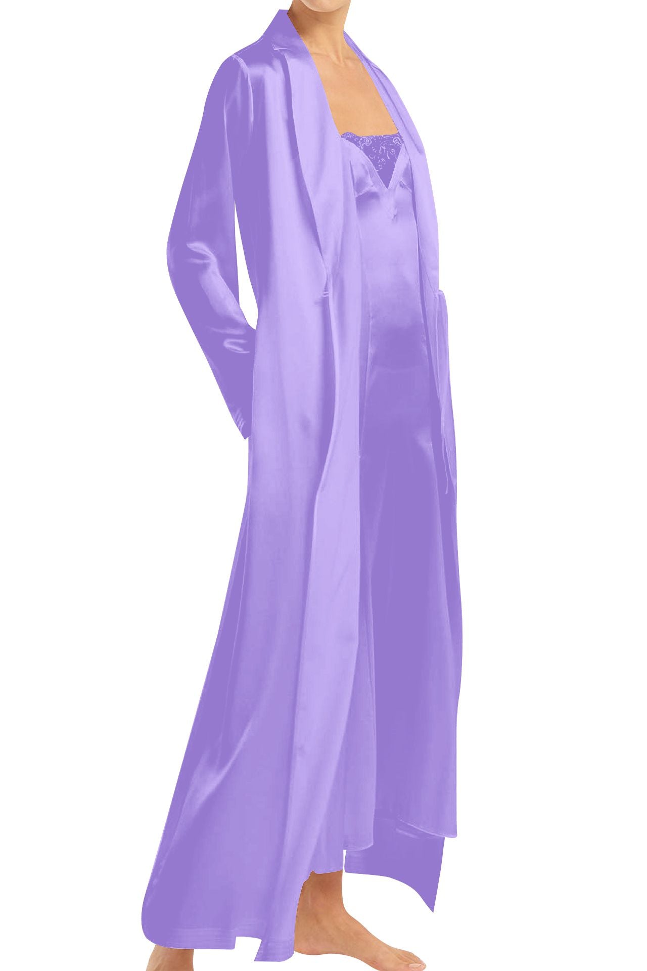"wrap dresses with sleeves" "wrap dress maxi long sleeve" "Kyle X Shahida" "light purple wrap dress"