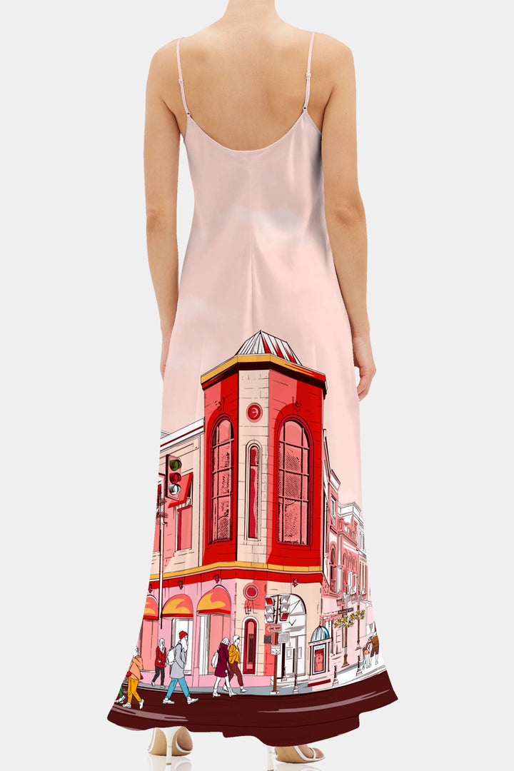 Designer Red Camisole Dress | Long Slip Dress Silk Designer Red Camisole Dress | Long Slip Dress Silk