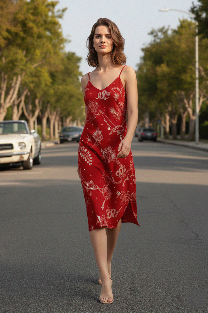 elegant style, summer chic, stylish dress, bold red, casual wear, versatile outfit, Kyle X Shahida, fashion dress