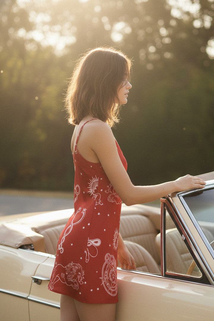 chic style, elegant outfit, stylish dress, casual wear, bold red, summer fashion, Kyle X Shahida, designer chic