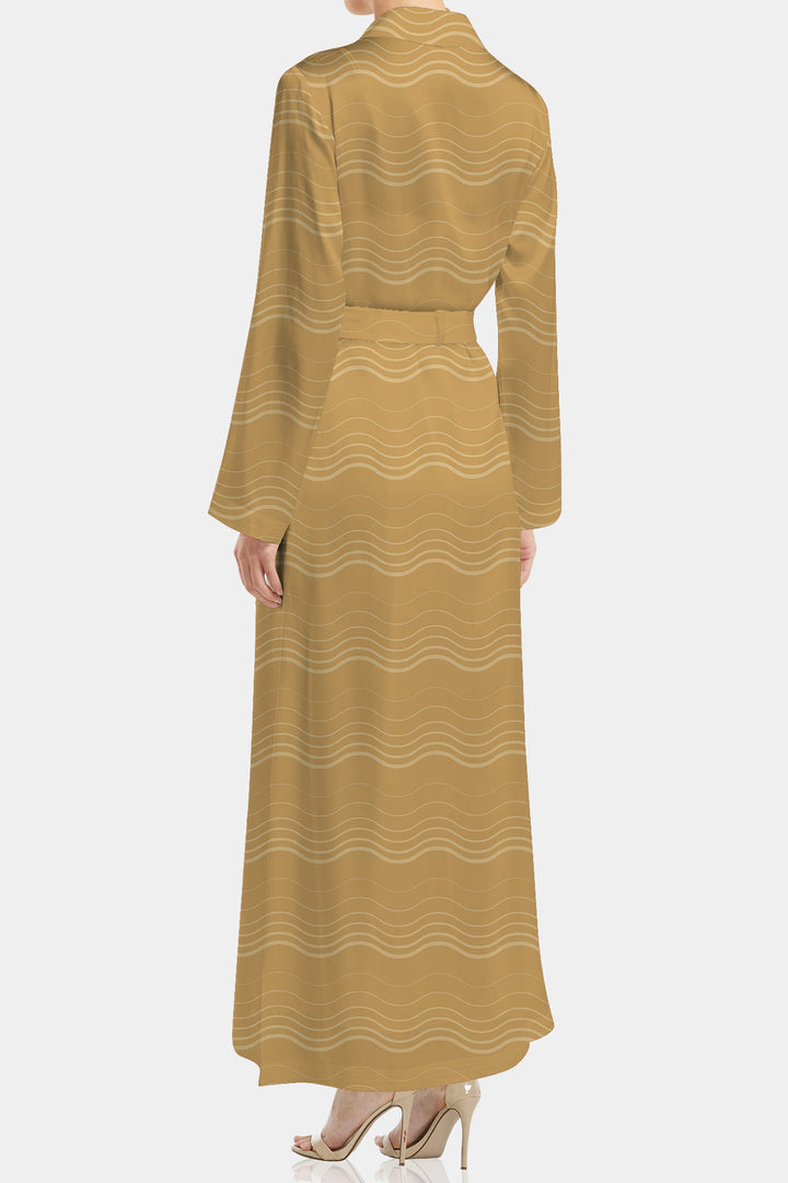 Kyle X Shahida, printed silk robe, plus size kimono, long kimono silk robe,