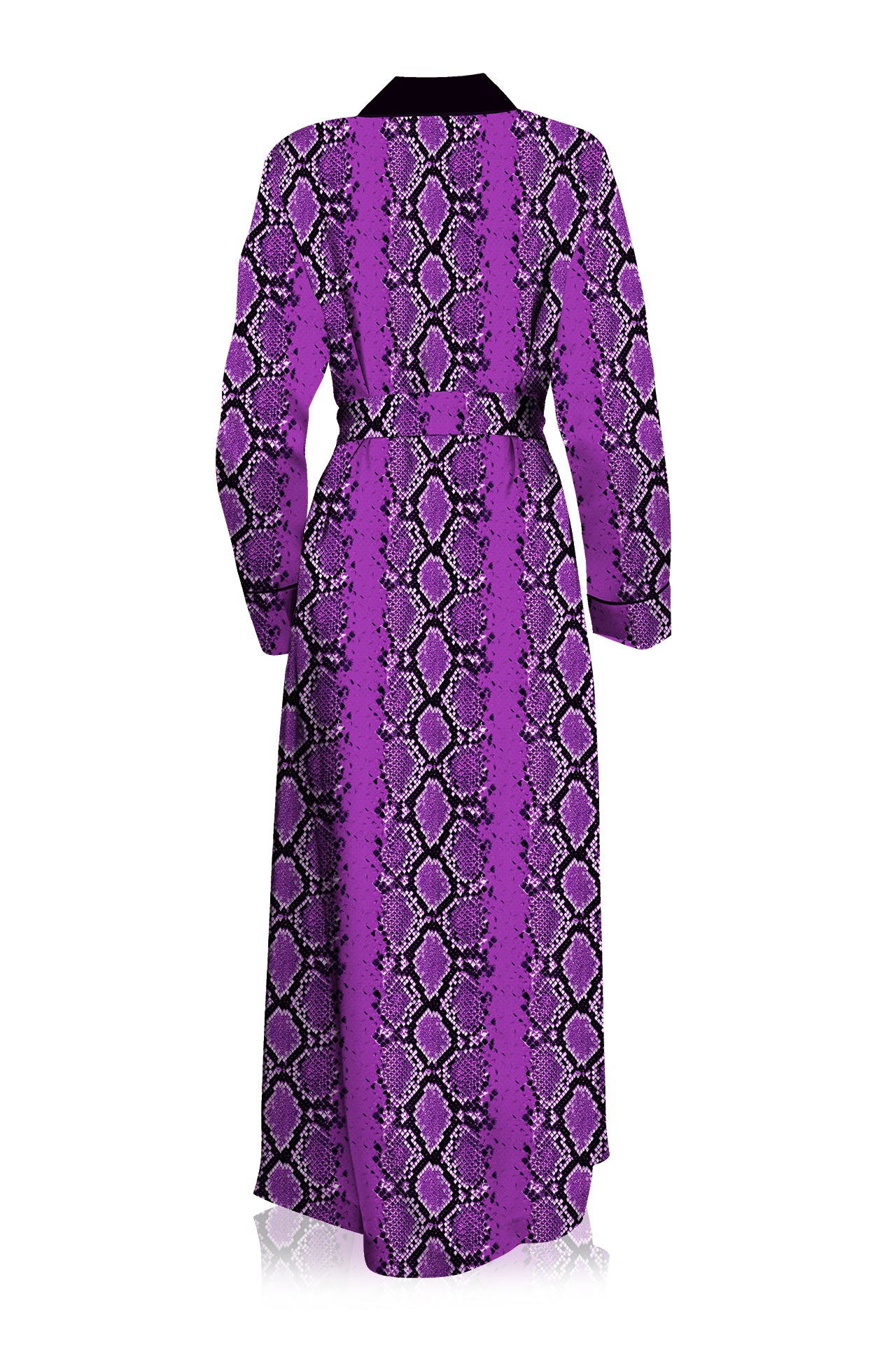 "robe silk kimono" "Kyle X Shahida" "purple silk robe women's" "snake print kimono"