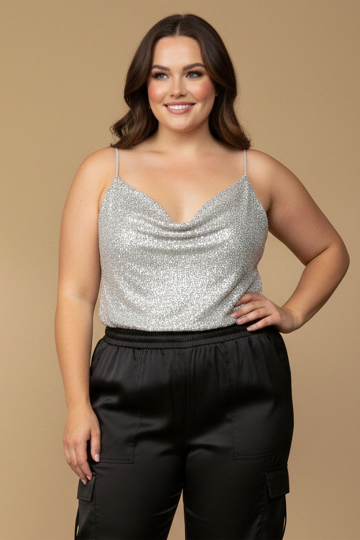 plus size evening tops sequin,
ladies plus size sequin tops,
embellished top plus size,
Kyle X Shahida,