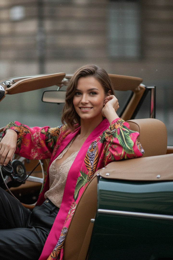 floral kimono, vintage style, luxe robe, feminine kimono, womens silk wear, elegant layers