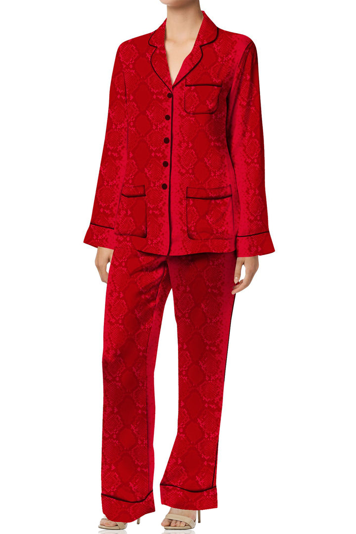 sustainable pajamas, cupro satin set, vegan silk nightwear, designer womens pajamas, comfy pajama set