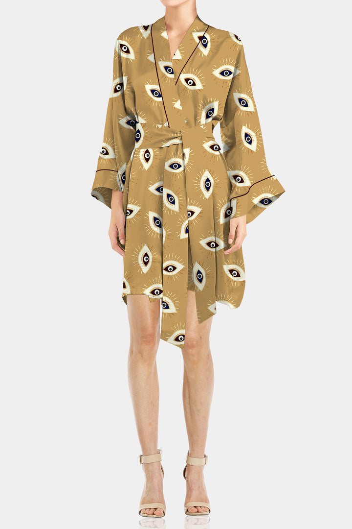 Kyle X Shahida, short kimono robes, short silk robe, short kimono robe,