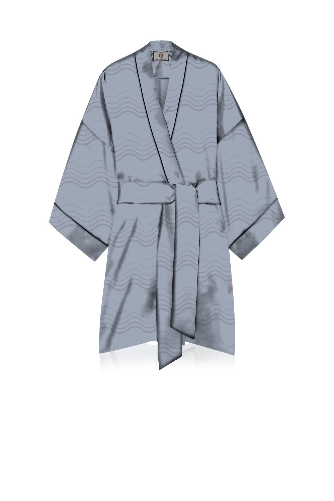  "grey silk robe" "Kyle X Shahida" "womens gray robe" "womens silk robe short" 