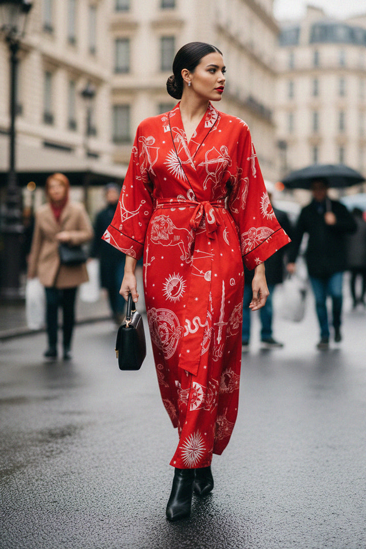 elegant robe, stylish kimono, casual wear, comfy silk, summer fashion, light robe, Kyle X Shahida, designer kimono