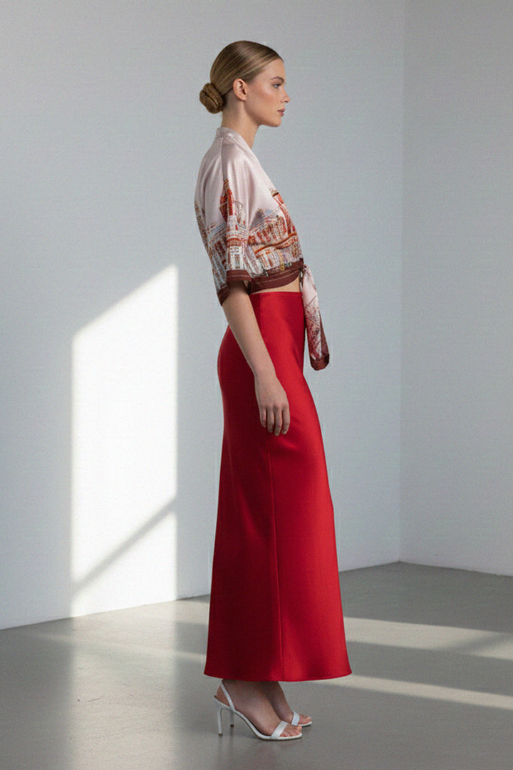 chic evening top, shahida-kyle-richards, modern womens top, satin crop kimono, premium fashion top