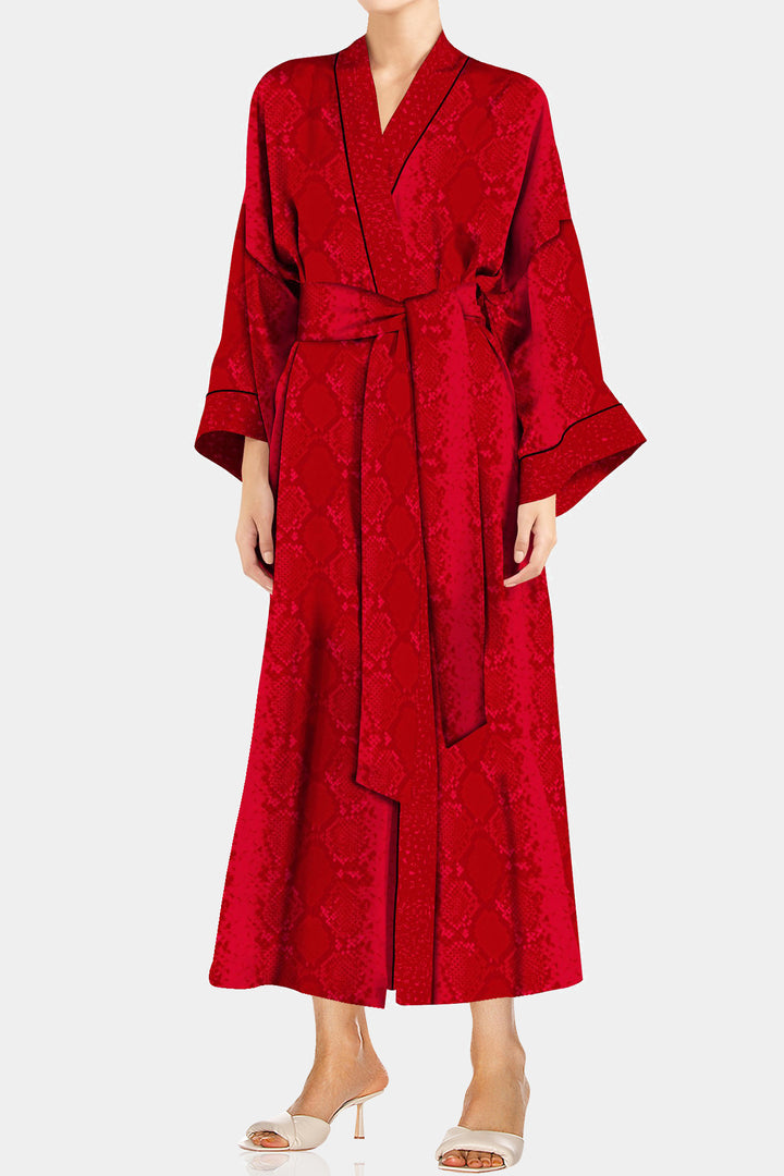 Blood Robe Cupro Kimono Solid Blood Stone Robe in Midi Length – Kyle x Shahida