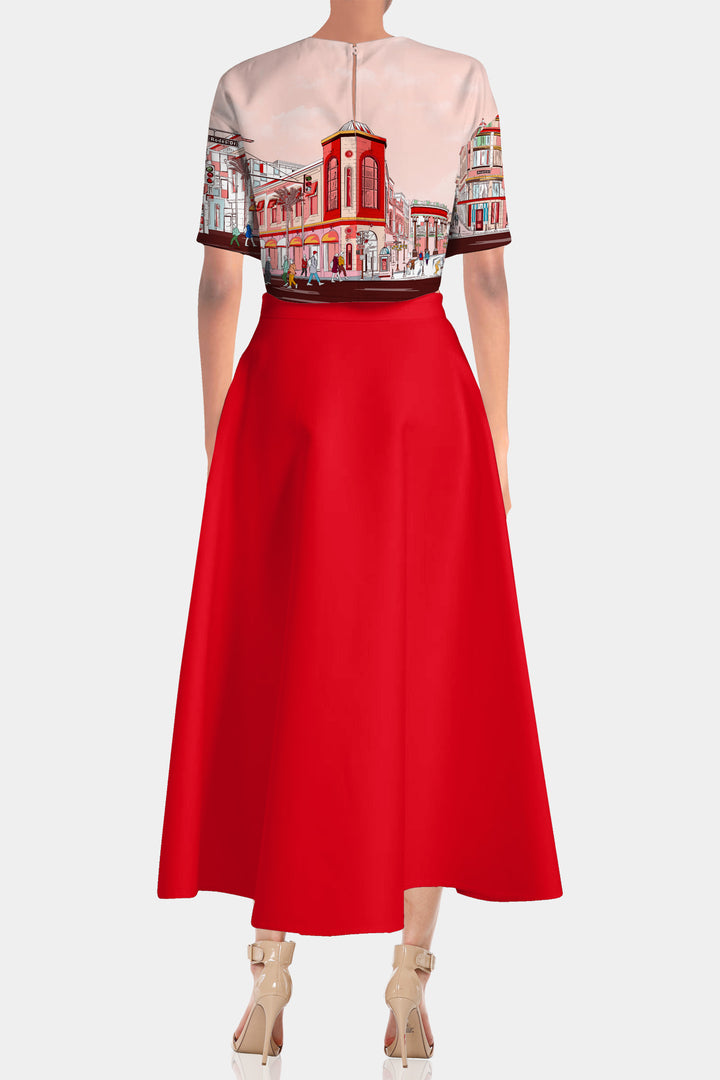 Red Skirt | Mid Length Skirts for Women | Kyle x Shahida Large Red Skirt | Mid Length Skirts for Women | Kyle x Shahida Large