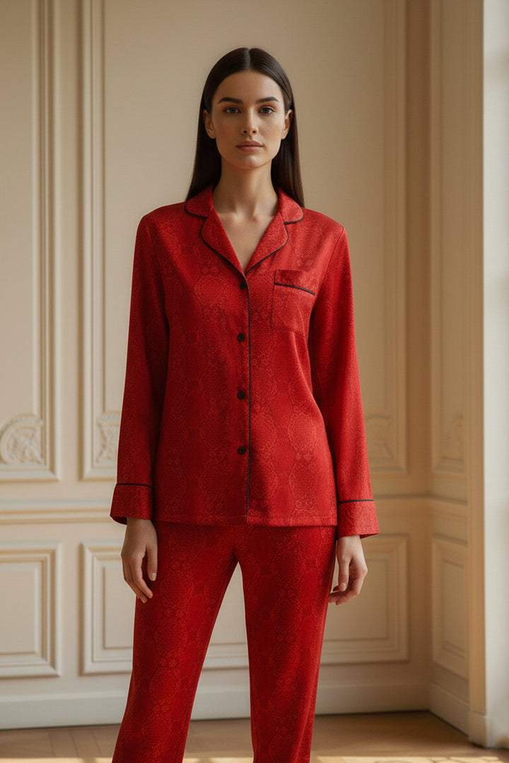 soft pajama set, cupro satin nightwear, women satin pajamas, eco friendly loungewear, cute pajama set