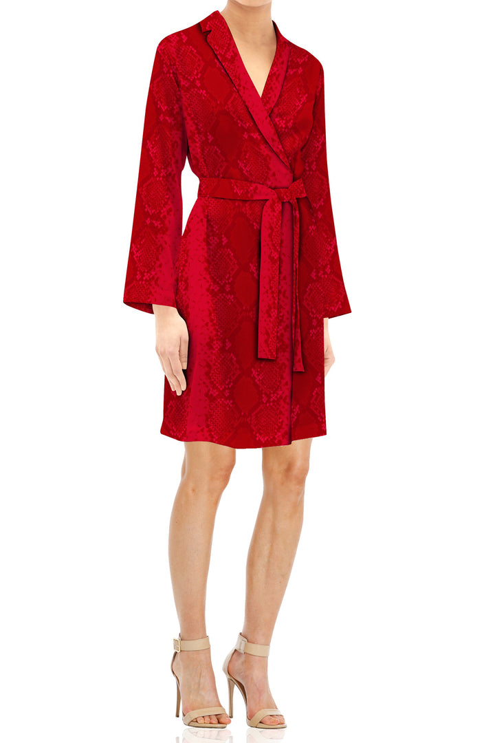 mini wrap dress, vegan silk mini, eco cupro fashion, shahida kyle, blood stone style, sustainable dress