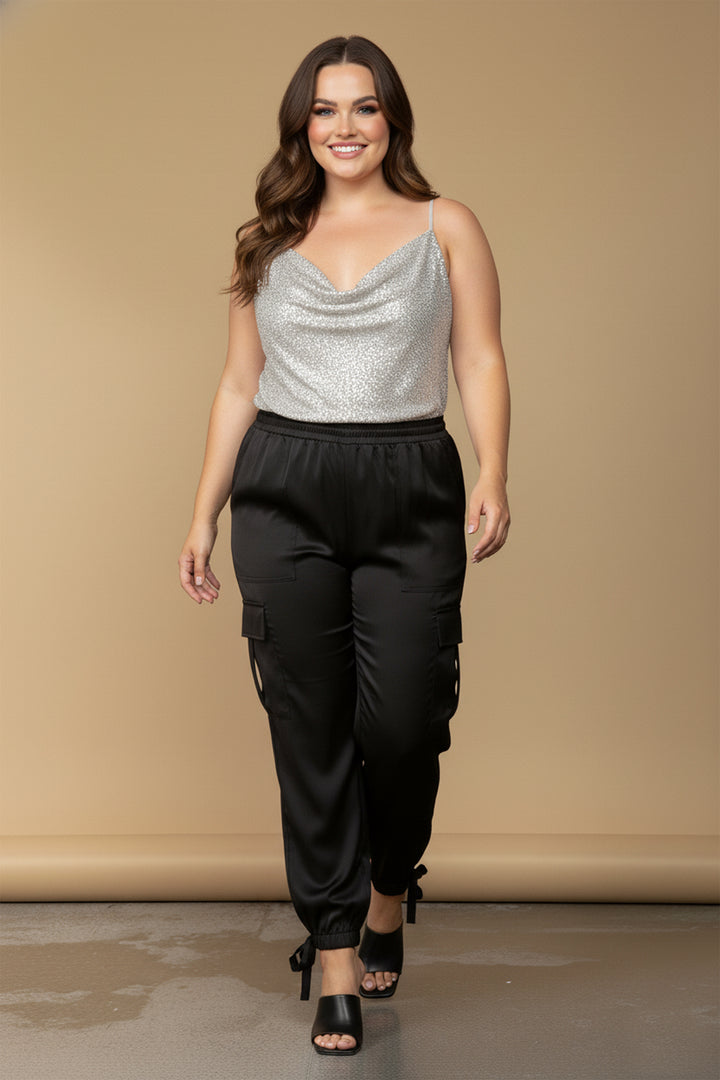 Kyle X Shahida,
sequin cami top,
plus size sequin tops evening wear,
plus size sequin tops,