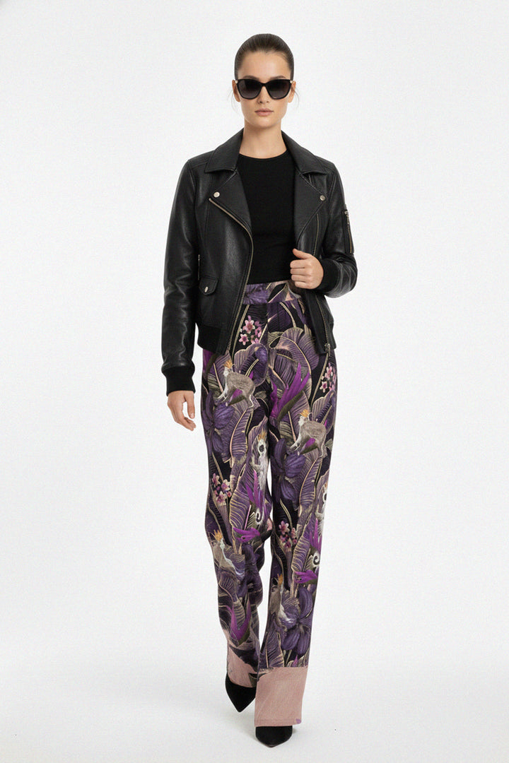 stylish forest pant, printed wide leg, luxury silk wear, shahida-kyle-richards