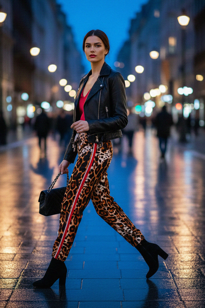 animal print, urban style, shahida-kyle-richards, fashion pants, night lights, bold fashion
