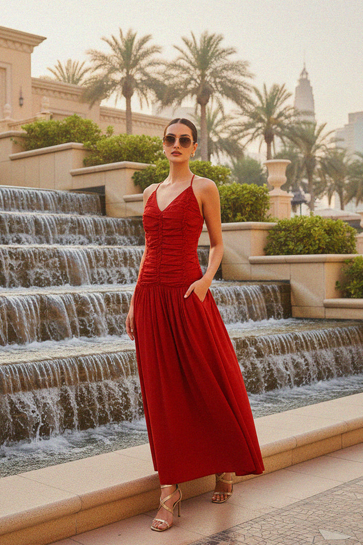 Designer Red Dress | Summer Maxi Dresses For Women - Shahida Parides Extra Large Designer Red Dress | Summer Maxi Dresses For Women - Shahida Parides Extra Large