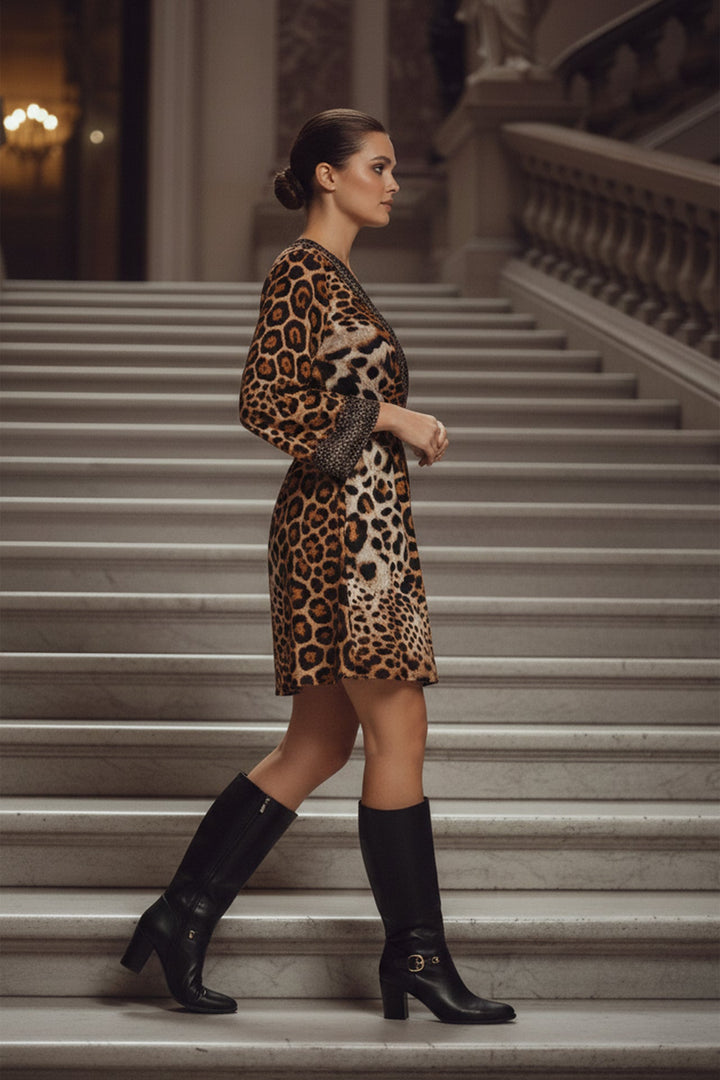 Designer Mini Dress For Women | Leopard Dress Mini | Shahida Parides Medium