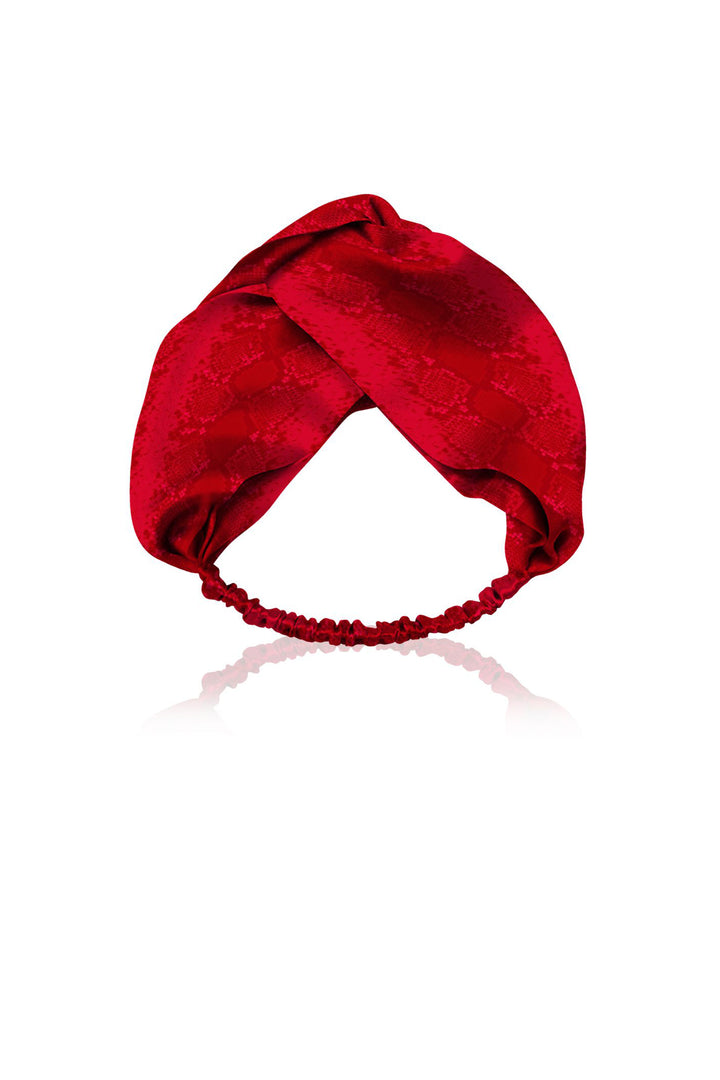 vegan silk headband, eco fashion accessory, blood stone hairband, sustainable womenswear, shahida kyle, ethical accessory