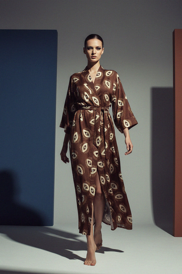robes & kimonos, robe dress silk,  printed robes, Kyle X Shahida,