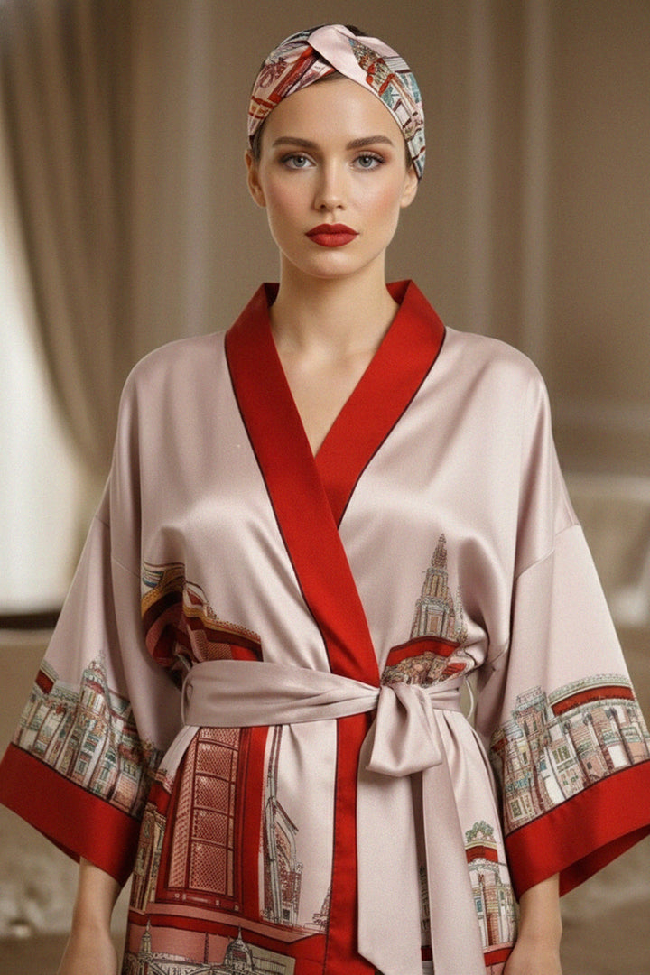 women headband, printed silk band, chic hair accessory, stylish ladies wear, luxury head wrap