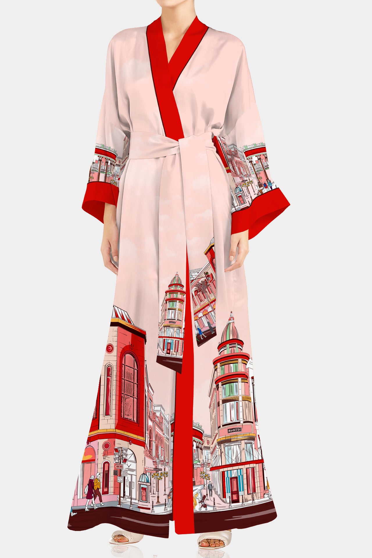 red kimono dressing gown Ruby Red Kimono Robe Dress DATURA