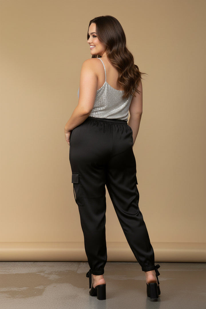 Kyle X Shahida,
sequin cami top,
plus size sequin tops evening wear,