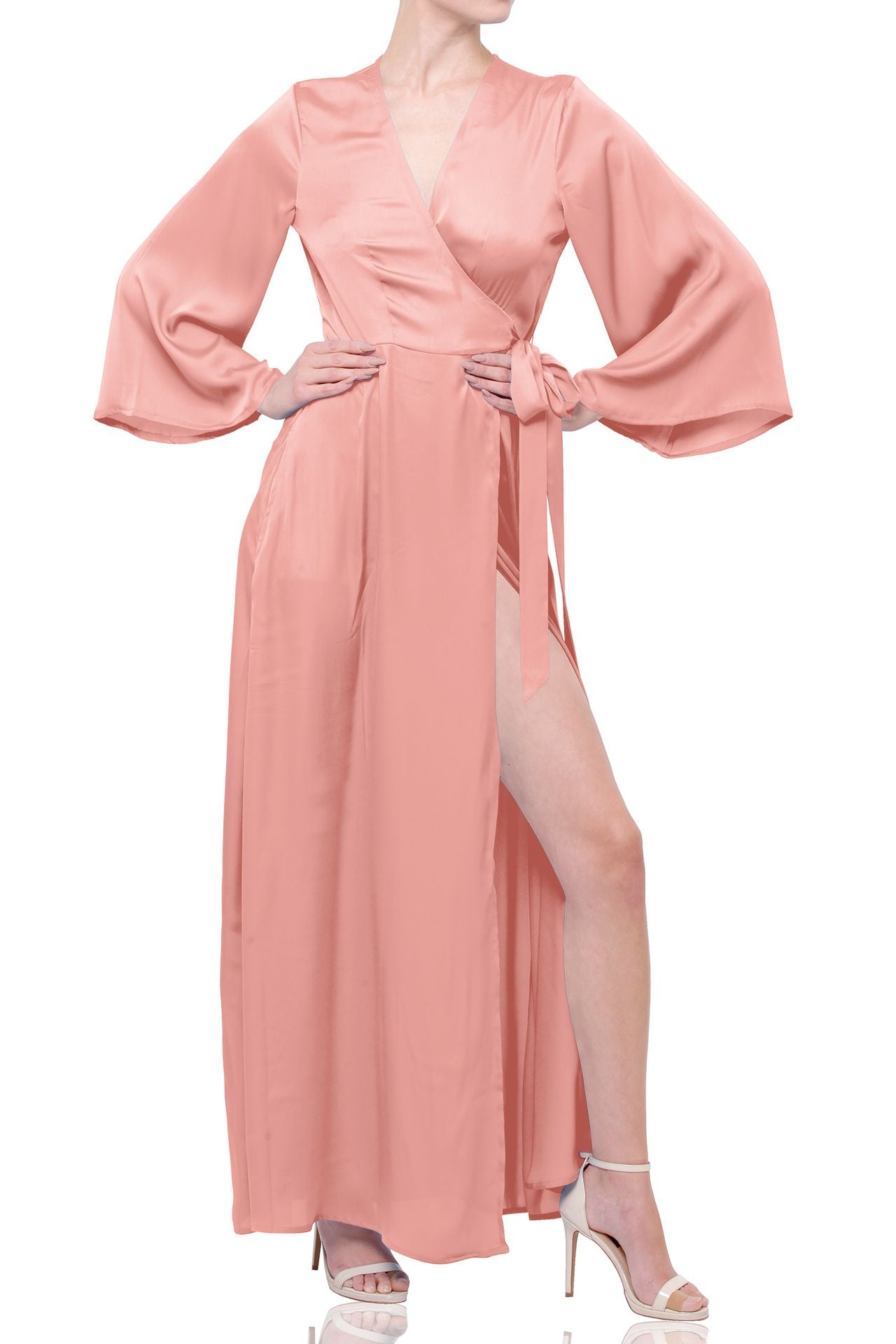 Designer Full Sleeve Maxi Wrap Dress
