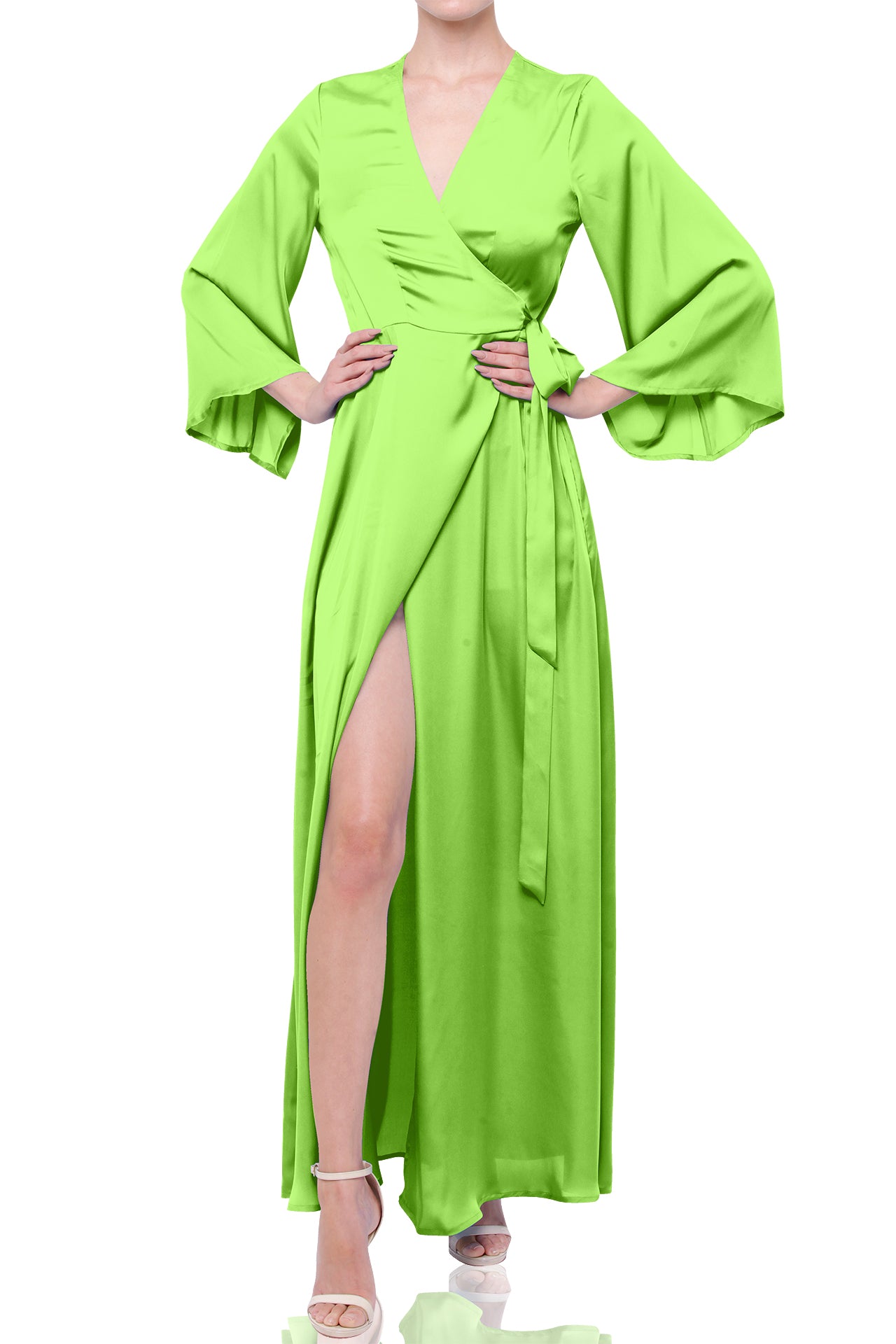 Sharp Green Designer Full Sleeve Long Maxi Dress