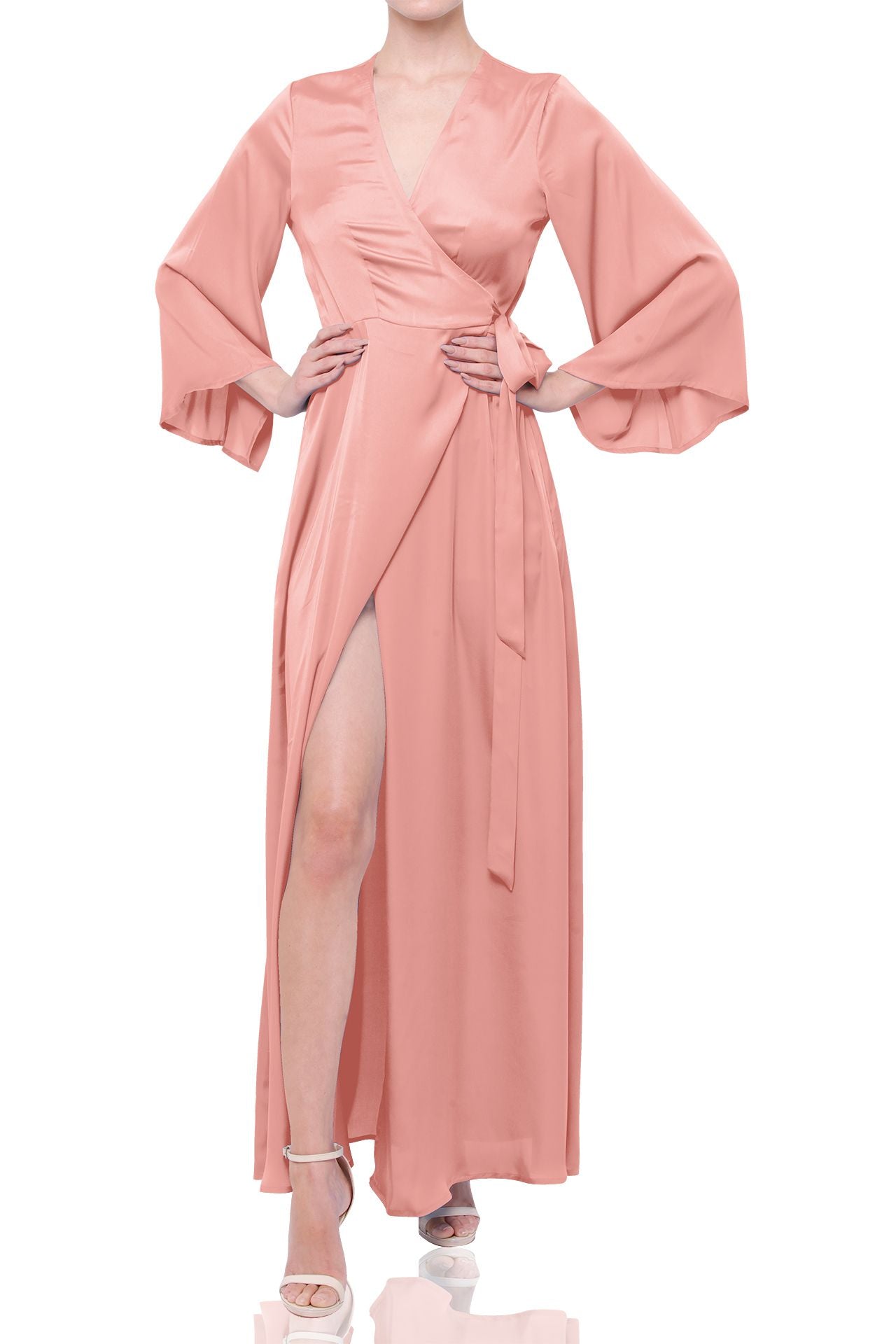 Designer Full Sleeve Maxi Wrap Dress