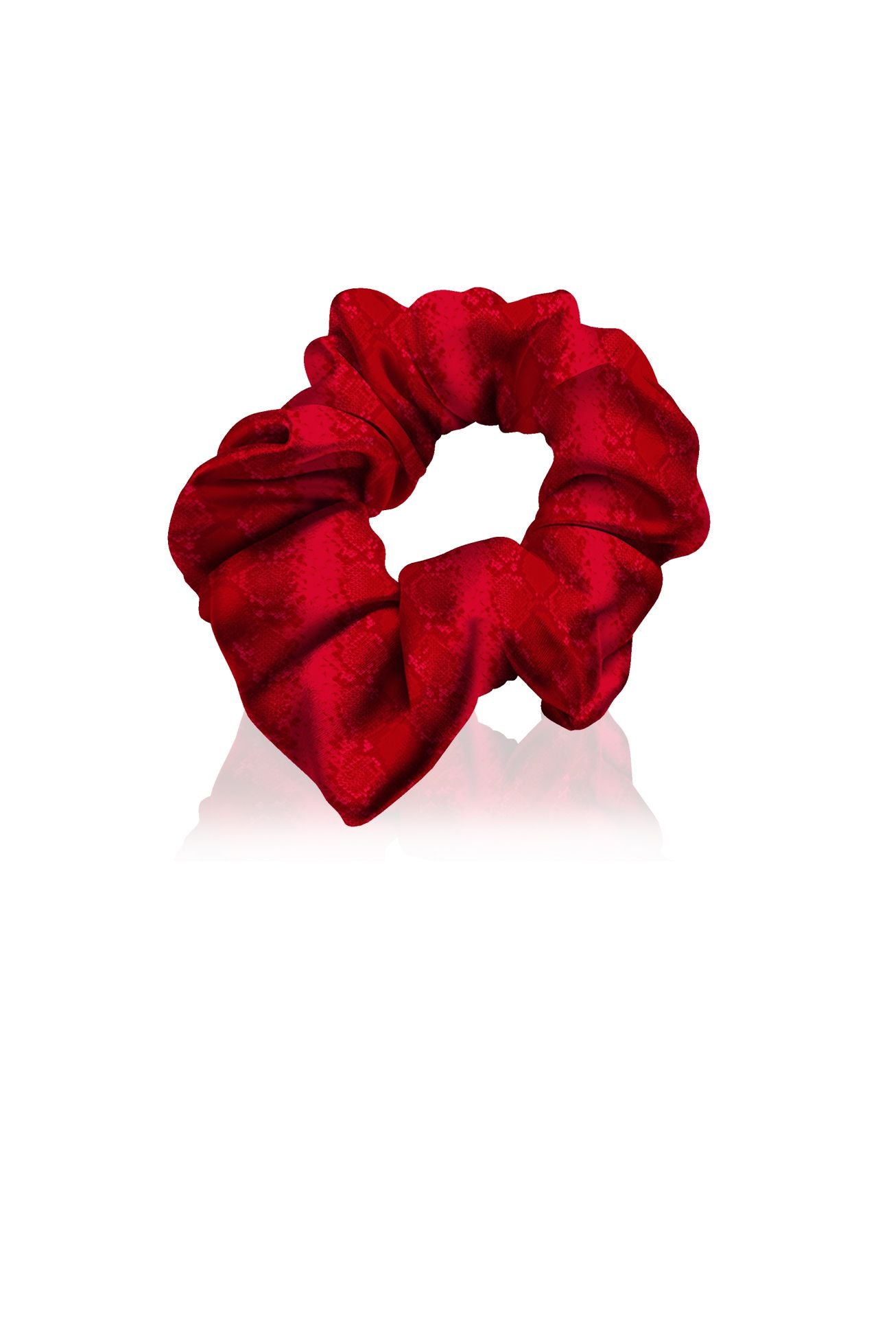 Designer Scrunchie Made With Cupro Vegan Silk in Blood Stone