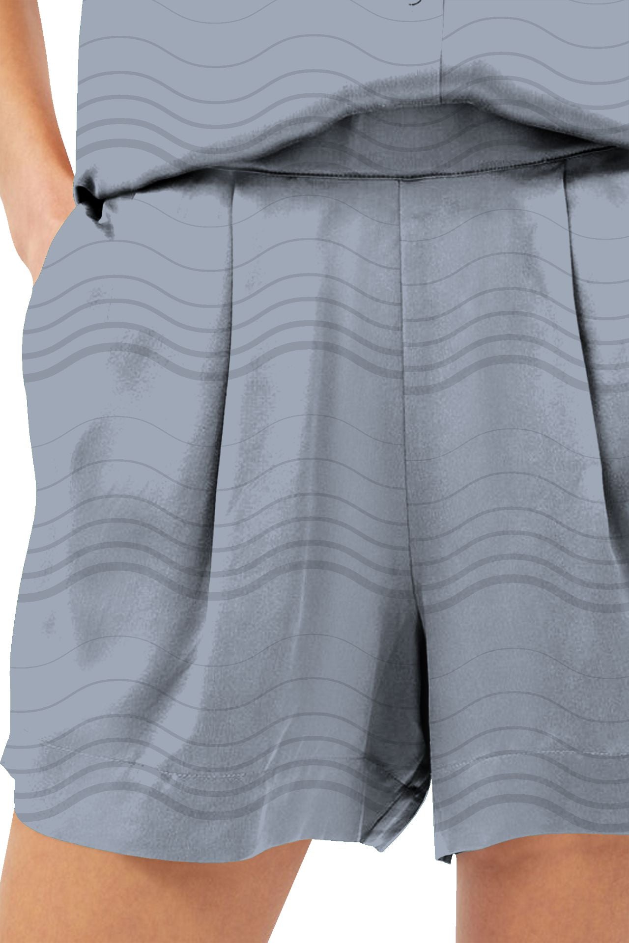 Made With Cupro Biodegradable Fabrics Silk Shorts In Grey