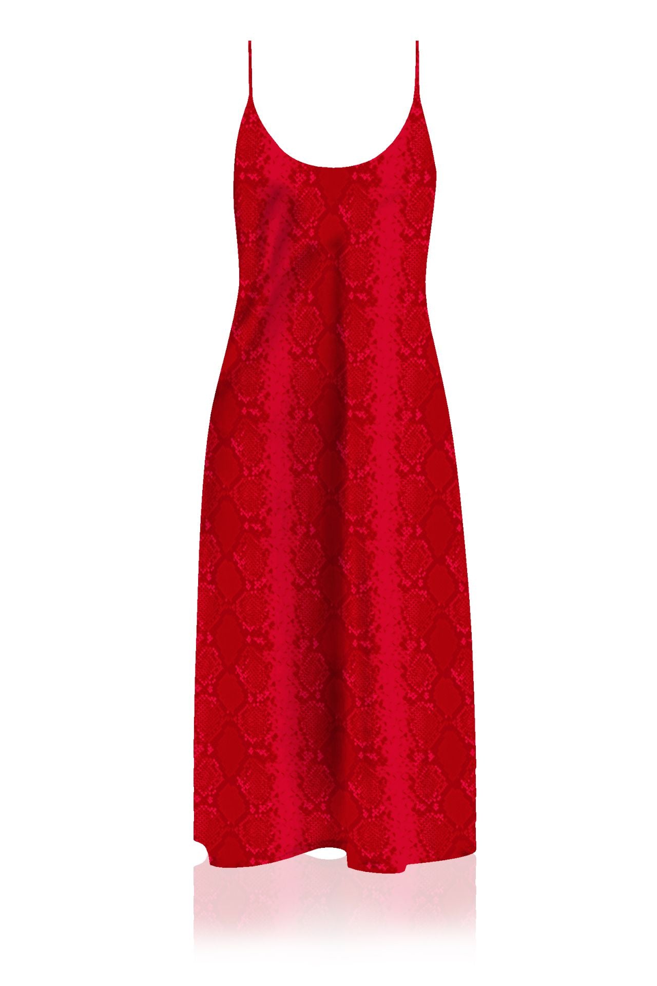 Blood Stone  Camisole Midi Slip Dress Made In  Vegan Silk