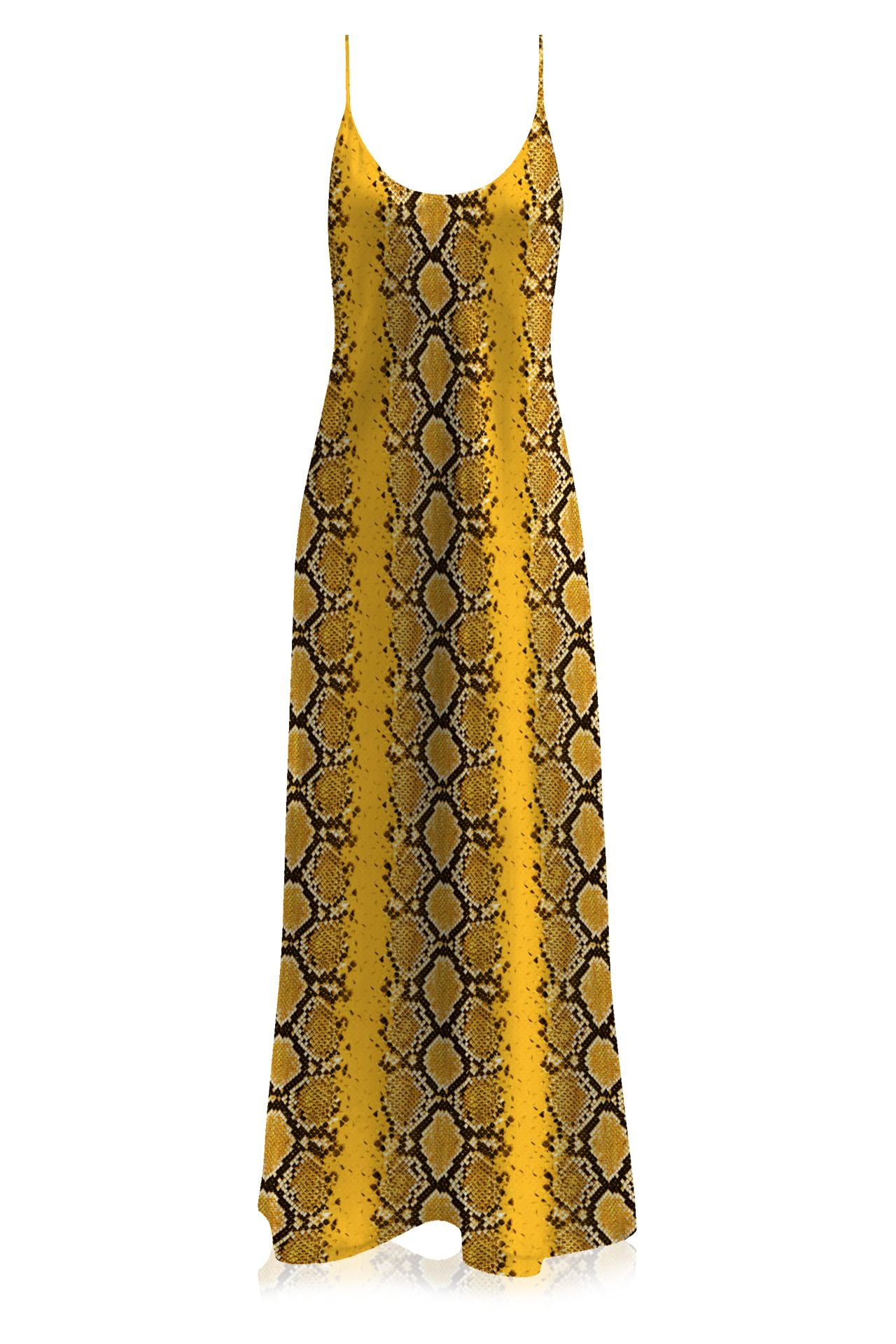 Cupro vegan silk gown cami dress slip in golden cob