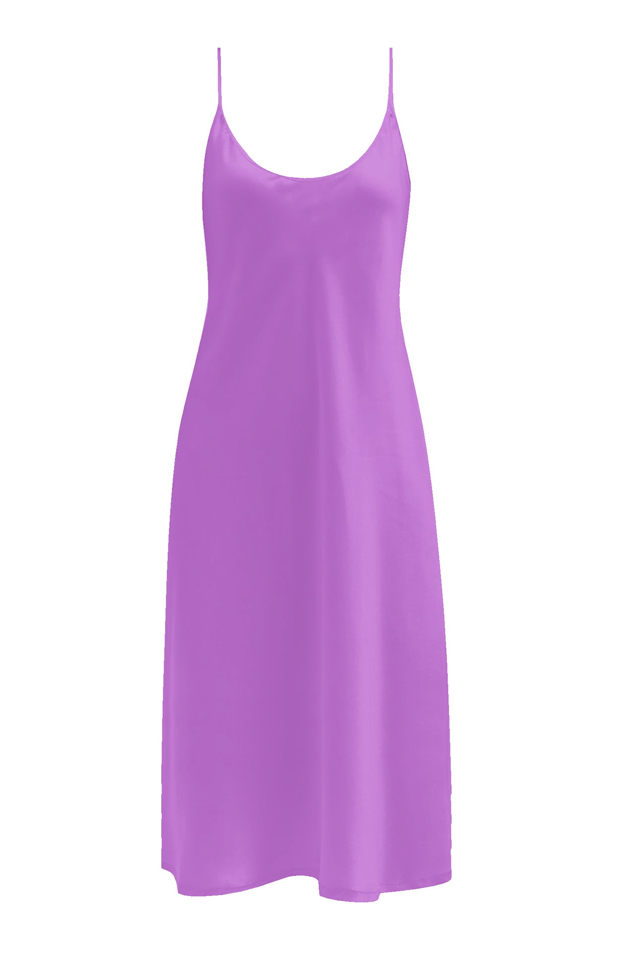 African Violet Made with Cupro Silk Midi Slip Dress