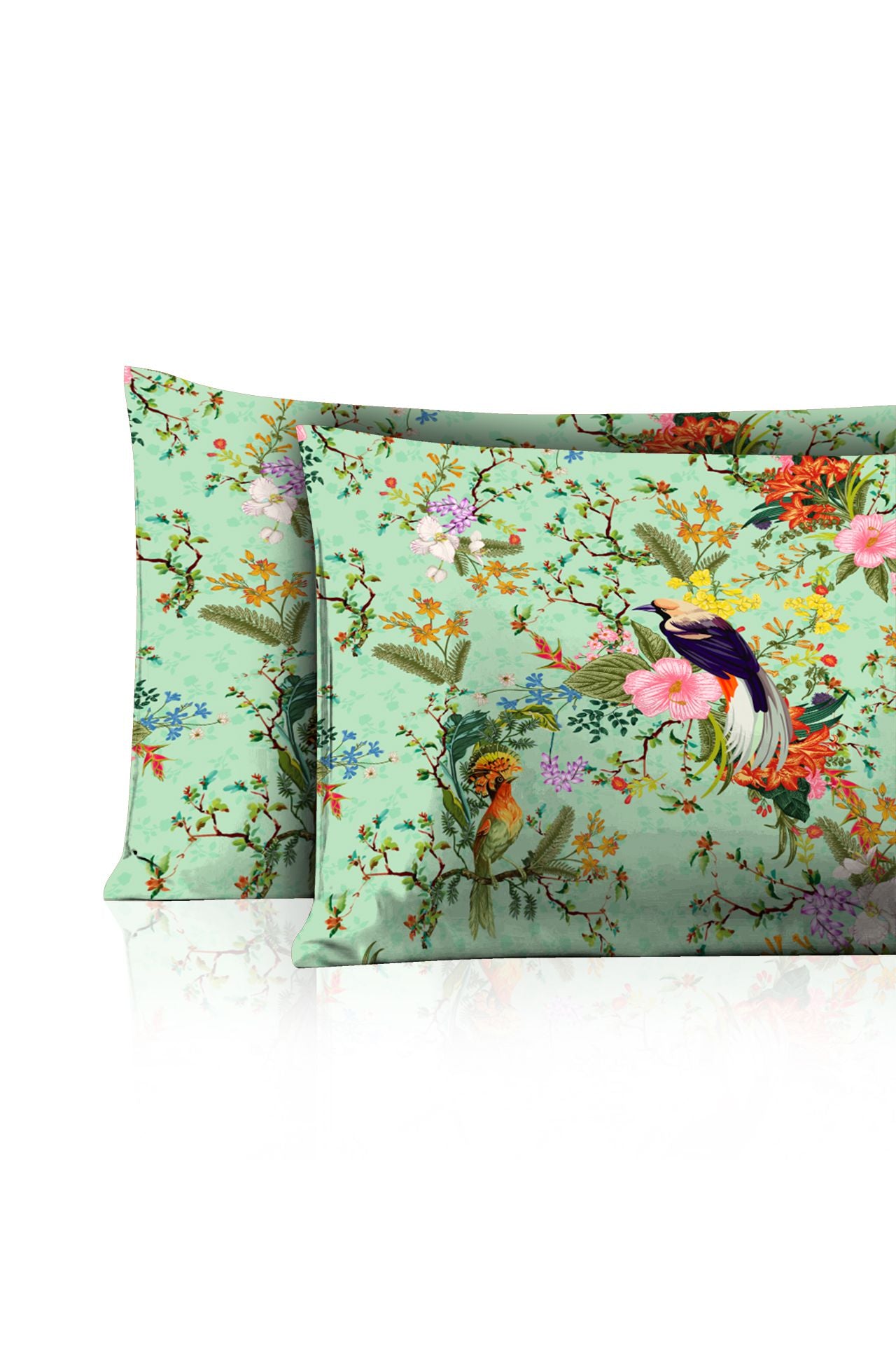 Designer Throw Pillow Cover in Bird Print