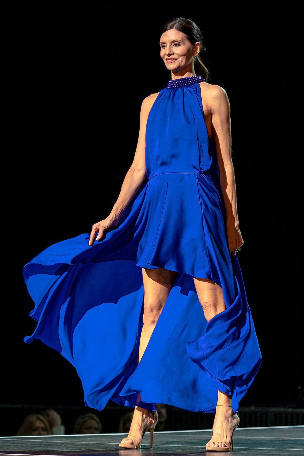 Blue Dress Hi Low Maxi Designer Blue Dress