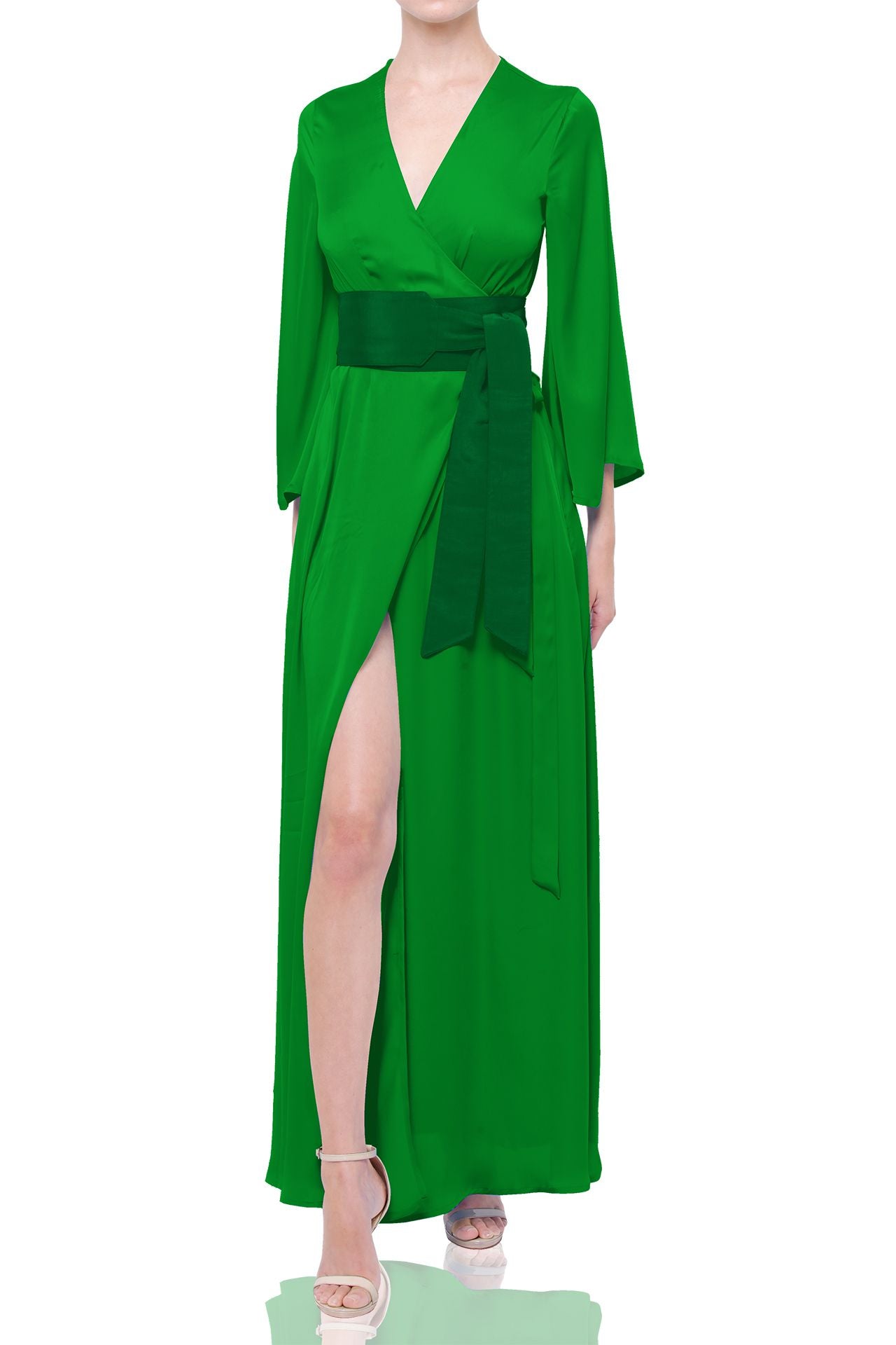 Designer Solid Maxi Wrap Dress in Green - Top Seller 2022 Amazon Wrap Dress For Women Kyle x Shahida Designer Solid Maxi Wrap Dress in Green - Top Seller 2022 Amazon Wrap Dress For Women Kyle x Shahida