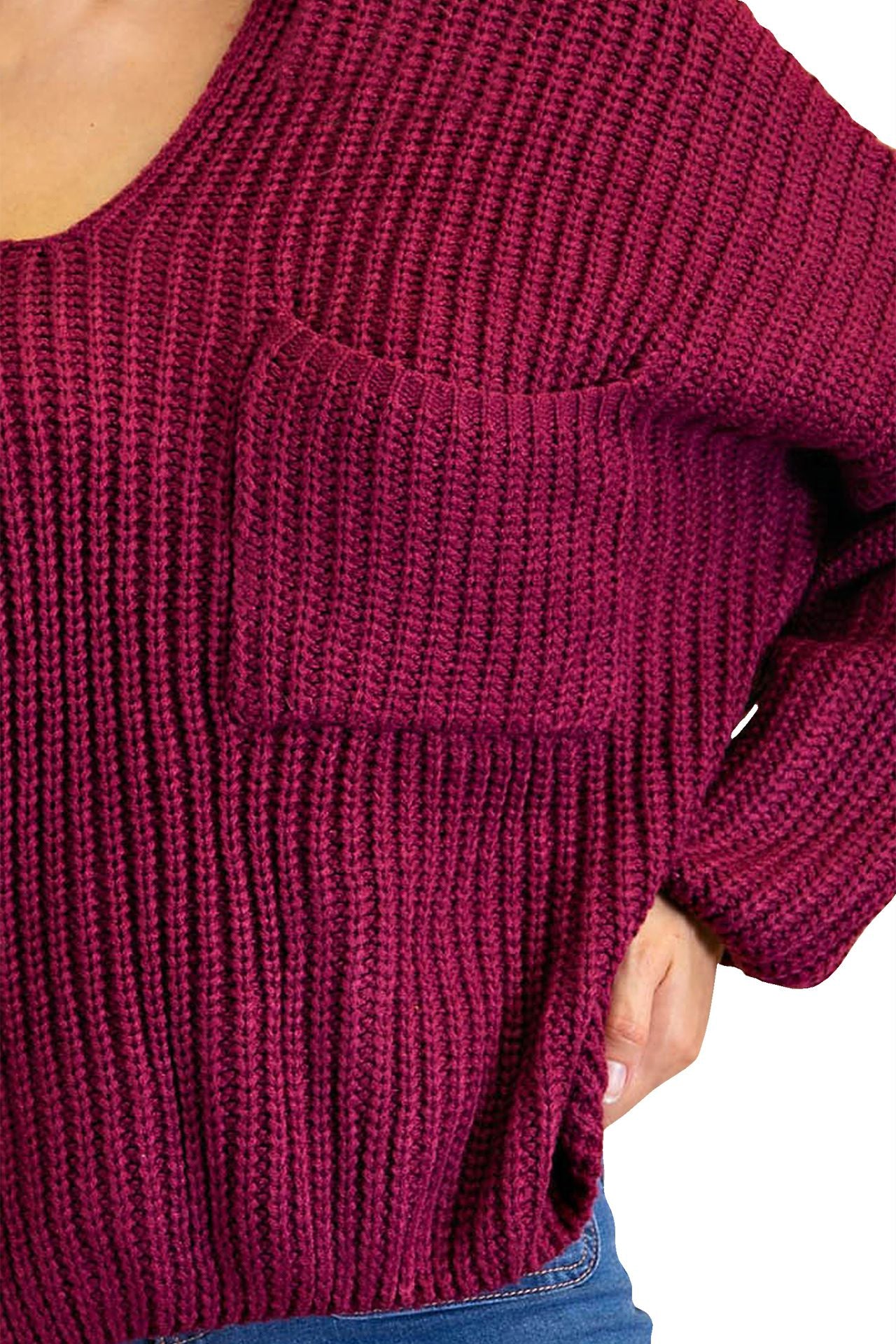 V Neck Knitted Sweater