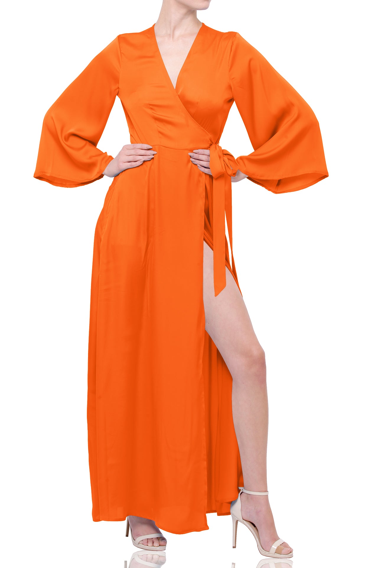 Designer Full Sleeve Long Maxi Dress in Sunset